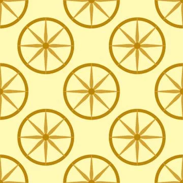 Colored yellow circle seamless pattern shape art geometric graphic background Stock Illustration