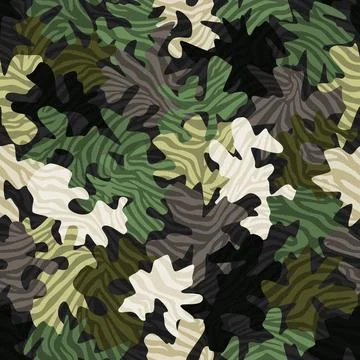 Colored zebra camouflage seamless pattern background masking camo repeat print Stock Illustration