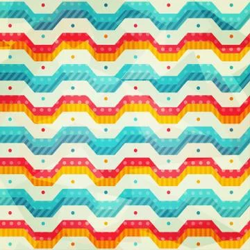 Colored zigzag line seamless pattern Illustrazione stock