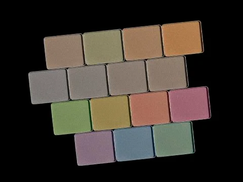 Colored_eye_shadow_rectangular Stock Photos