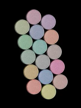 Colored_eye_shadow_round Stock Photos