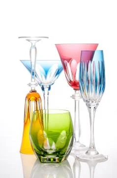 Coloredcriystalcups_001 Stock Photos