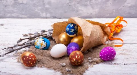 Colores easter eggs Stock-Fotos