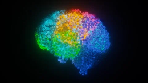 Colorfoul Brain Waves Pattern Big Particles Animation Stock Footage 280073817