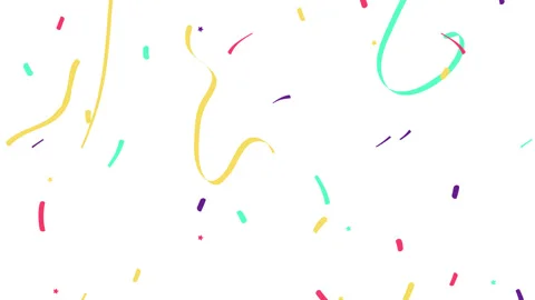 Colorful 2D Confetti Overlay or Background. Stock Footage