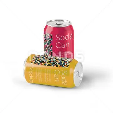 Colorful 330ml Can Mockup Modello PSD