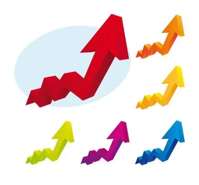 Colorful 3d arrows over white background. vector illustration Stock Illustration