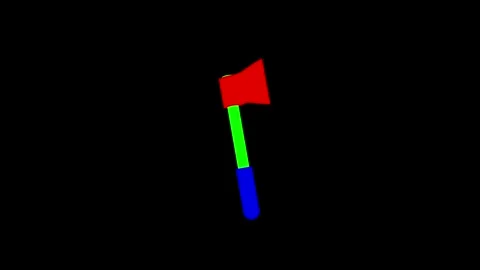 Colorful 3D Axe Illustration Featuring Red Blade and Blue Handle 스톡 동영상 341921464