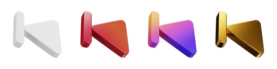 Colorful 3d back button creative media graphics and icons 스톡 일러스트