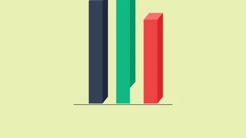 Colorful 3D Bar Graph Animation. Stock Footage 334658921