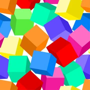 Colorful 3D blocks in a seamless pattern 스톡 일러스트
