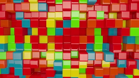 Colorful 3D boxes moving seamless loop Stock Footage 58399423