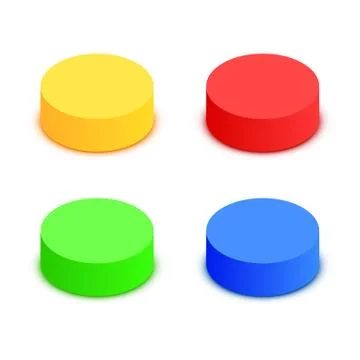 Colorful 3d button collection. Elements for modern website. Stock Illustration