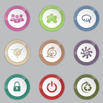 Colorful 3d button set Stock Illustration