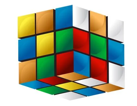 Colorful 3d cube 스톡 일러스트