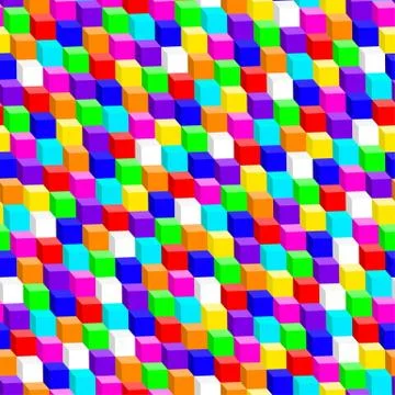 Colorful 3D cube in a seamless pattern Stock Illustration