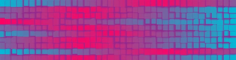 Colorful 3D cubes abstract background in blue and pink gradient tones Stockillustratie
