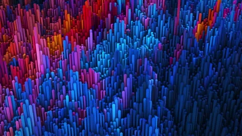 Colorful 3D Cubes Landscape Waving – Abstract 4K Motion Background Stock Footage 341892496