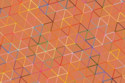 Colorful 3d cubes pattern with orange background Stock Photos