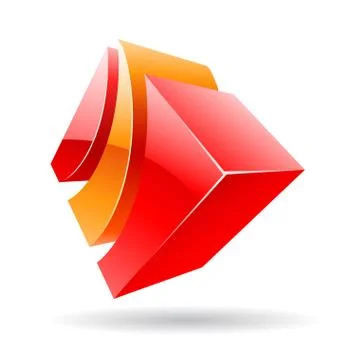 Colorful 3d Cubical Abstract Icon Stock Illustration