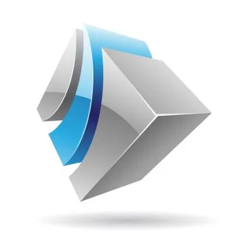 Colorful 3d Cubical Abstract Icon Stock Illustration