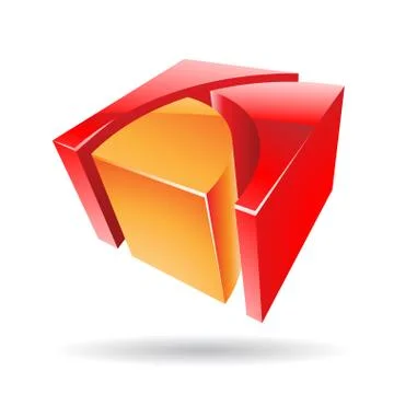 Colorful 3d Cubical Abstract Icon Stock Illustration