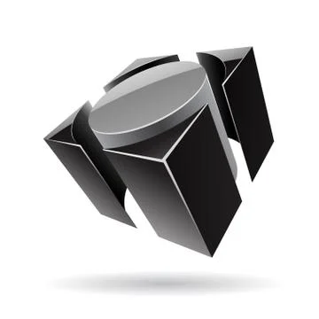 Colorful 3d Cubical Abstract Icon Stock Illustration