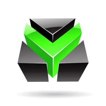 Colorful 3d Cubical Abstract Icon Stock Illustration