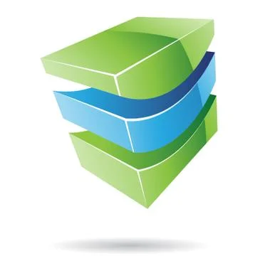 Colorful 3d Cubical Abstract Icon Stock Illustration