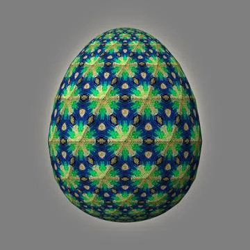 Colorful 3D easter egg on gray background イラスト素材