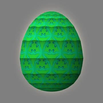 Colorful 3D easter egg on gray background Stock Illustration