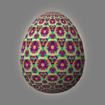 Colorful 3D easter egg on gray background Stock-Illustration