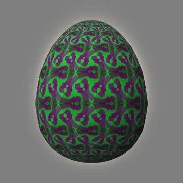 Colorful 3D easter egg on gray background Stock-Illustration