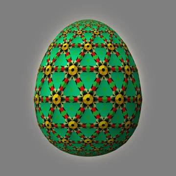 Colorful 3D easter egg on gray background Stockillustratie