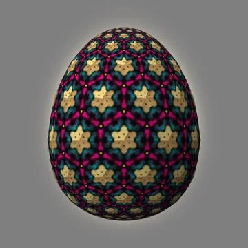 Colorful 3D easter egg on gray background Stock-Illustration