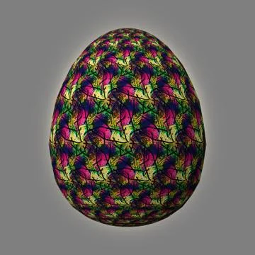 Colorful 3D easter egg on gray background 스톡 일러스트