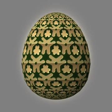 Colorful 3D easter egg on gray background Stock Illustration