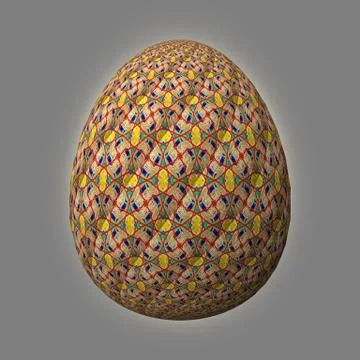 Colorful 3D easter egg on gray background Stock Illustration