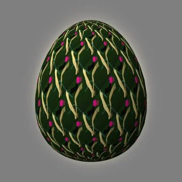 Colorful 3D easter egg on gray background Stockillustratie