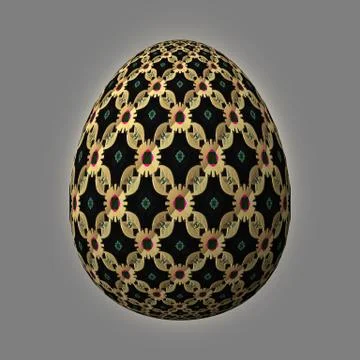 Colorful 3D easter egg on gray background イラスト素材