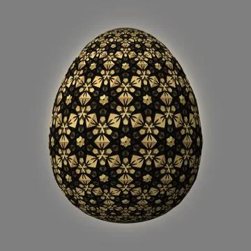 Colorful 3D easter egg on gray background Stock Illustration