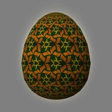 Colorful 3D easter egg on gray background Stock Illustration