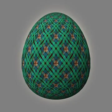 Colorful 3D easter egg on gray background イラスト素材