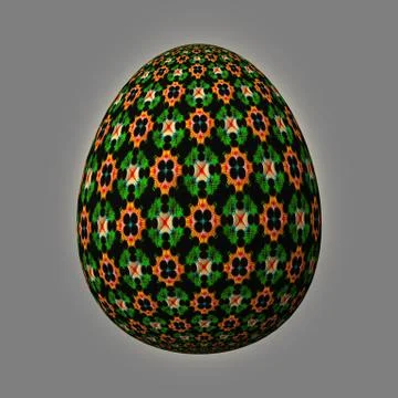 Colorful 3D easter egg on gray background Stock Illustration