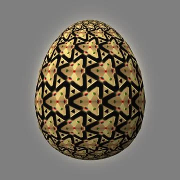 Colorful 3D easter egg on gray background Stock Illustration