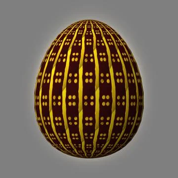 Colorful 3D easter egg on gray background Illustrazione stock