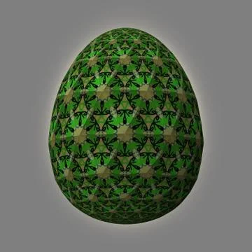 Colorful 3D easter egg on gray background Stockillustratie