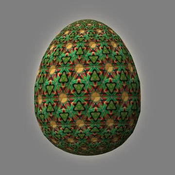 Colorful 3D easter egg on gray background Stock Illustration