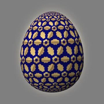 Colorful 3D easter egg on gray background Stockillustratie