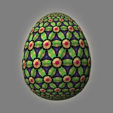 Colorful 3D easter egg on gray background Illustrazione stock